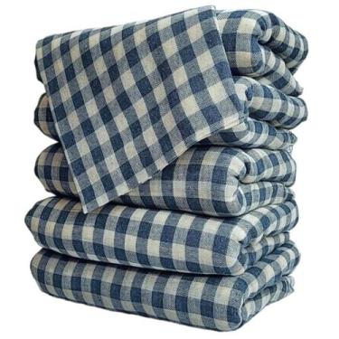 Imagem de Kit 10 Panos De Chão Grande Xadrez Limpeza Reforçado Tamanho 75x45 Sac