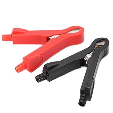 Imagem de U58 30a clipe de níquel de níquel Planejada de teste de teste com tampa protetora ABS Grampo de teste elétrico preto para acessórios de teste de energia 2pcs Conjunto de 90mm de