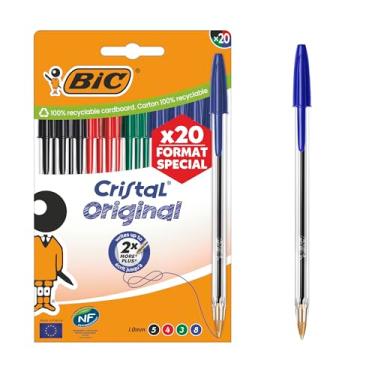 Imagem de BIC Caneta esferográfica Cristal Original ponta média (1,00 mm) - Tinta sortida (pacote com 20)