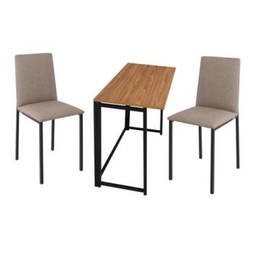 Imagem de Kit manicure ciplafe dubai 1 mesa amendoa dob 2 cadeiras, Bege