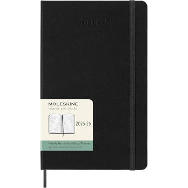 Imagem de Moleskine Classic 18 Month 2025-2026 Weekly Horizontal Planner, Hard Cover, Large (5" x 8.25"), Black, 208 pages