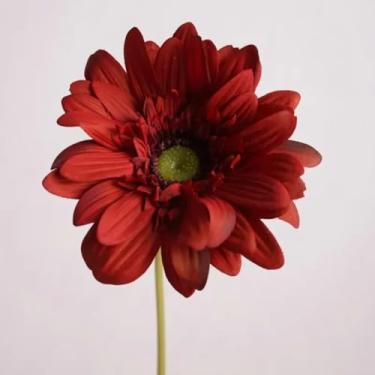 Imagem de 5 peças de flores artificiais hidratantes de gerbera com toque real, decoração para casamento, buquê de noiva, festa, decoração floral para casa, girassol (gerbera vermelha)