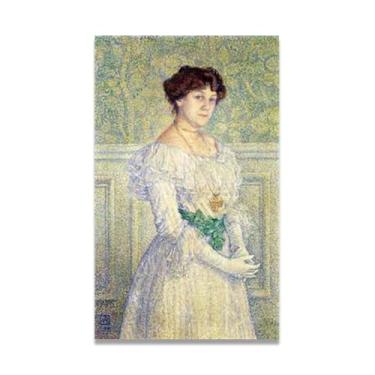 Imagem de White DressThéo van Rysselberghe: Impressão em tela neoimpressionista belga chave 60 x 96 cm sem moldura