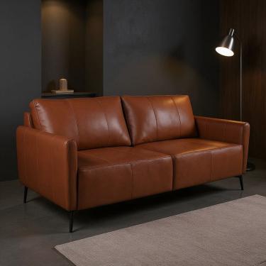 Imagem de Sofá de Couro Legítimo Porto Rico 260 cm Conhaque