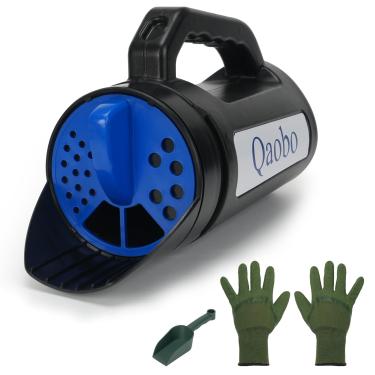 Imagem de Qaobo Espalhador portátil de 3 configurações ajustáveis, espalhadores de grama multiuso para fertilizantes, sementes de grama, derretimento de sal e gelo, espalhador portátil para remoção de neve de