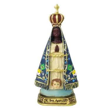 Imagem de Santa Nossa Senhora Aparecida Manto Brasil Imagem Sacra 10cm - Larador