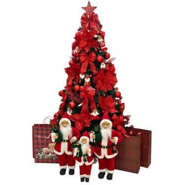 Imagem de Árvore de Natal Completa Enfeites Pisca Led 1,50MT 300 Galho - MARPHI 