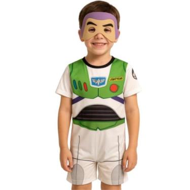 Imagem de Fantasia Infantil Buzz Com Máscara - Bilinda, Branco, Verde, G