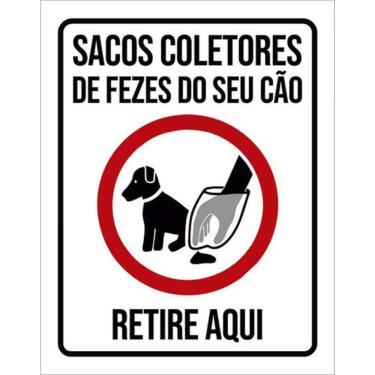 Imagem de Kit 10 Placas Sacos Coletores Fezes Seu Cão Retire Aqui
