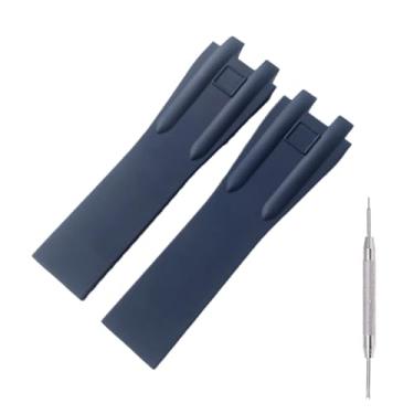 Imagem de CYKLDS Pulseira de relógio de borracha de silicone de substituição para Ulysse Nardin El Toro Executive Dual Time Watch - Pulseira Ulysse Nardin 26 x 9 mm, Azul