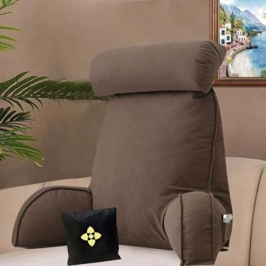 Imagem de Almofadas de leitura para suporte para as costas da cama, almofada de aconchego, travesseiro de suporte lombar, travesseiro de leitura de suporte para as costas para cama, jogos, ler, relaxar ou