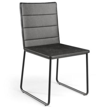 Imagem de Cadeira Decorativa Estofada Para Sala De Jantar Preto Maya L02 materia