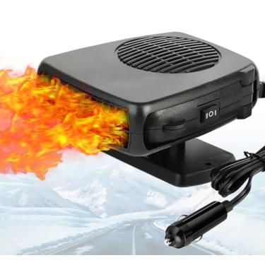 Imagem de Aquecedor de carro 2 em 1, desembaçador de descongelamento de aquecimento rápido que se conecta ao isqueiro - resfriamento e aquecimento 2 em 1