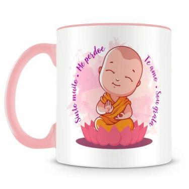 Imagem de Caneca Personalizada Sou Grata com Interior Rosa e Frases do Hooponopo