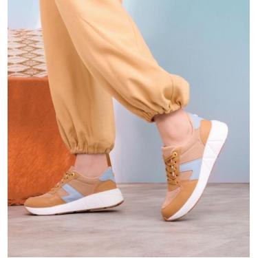 Imagem de Tênis feminino Modare casual conforto, Bege azul, 36