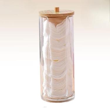 Imagem de Organizador Algodão E Cotonetes Acrílico Tampa Bambu Kit (Porta Algodão)