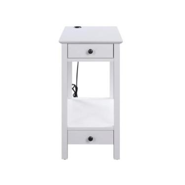 Imagem de Mesa Ergode Accent, base USB, branca, 2 gavetas e 1 prateleira