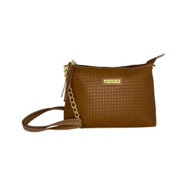 Imagem de Bolsa Feminina Transversal Corrente Abc Bags 6015 - Caramelo