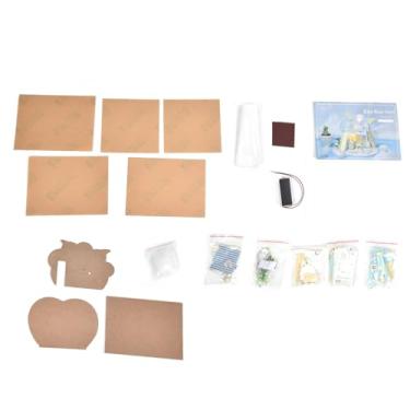 Imagem de GOWENIC Kit de Casa de Bonecas Em Miniatura, Casa de Bonecas de Madeira Com Móveis, Conjunto de Luz LED, Brinquedo para Adultos e Crianças, Aniversário