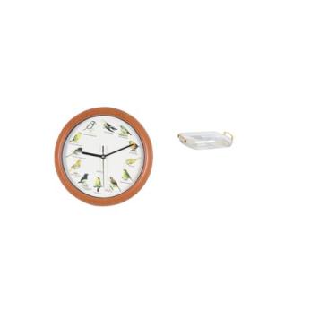 Imagem de Fenteer Relógio de Parede com Pássaros Cantores, Bandeja Organizadora Decorativa para Cozinha, Casa, Quarto, Escritório, Sala de Jantar, Penteadeira Retangula