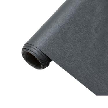 Imagem de MIOSEA Tecido de couro sintético de textura de lichia, folhas de couro sintético de cor sólida 99,4 x 163 cm, rolo de couro sintético macio, perfeito para artesanato, bolsas, carteiras, joias, brincos