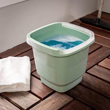 Imagem de Balde Multiuso Com Alça 8,5L Para Limpeza Organizar Roupas Lavanderia UZ Utilidades Cor Verde