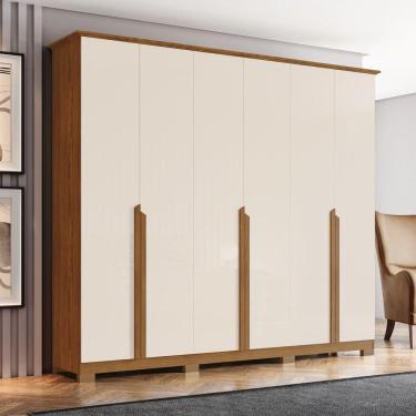Imagem de Guarda Roupa Casal 6 Portas 6 Gavetas Andréas Henn Nature Com Off White
