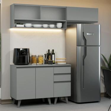 Imagem de Armário De Cozinha Compacta 200cm Nice Madesa Xa13 Cinza