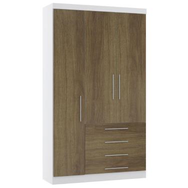 Imagem de Guarda Roupa Modulado 134,50cm 2 Portas De Correr Alpes Luciane Móveis Branco Pf Com Grey Sky Pf