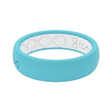 Imagem de Anel de silicone fino sólido da Groove Life – Anéis de casamento de borracha respirável para mulheres, cobertura vitalícia, design exclusivo, anel de ajuste confortável, 5, Silicone, Sem pedras preciosas,