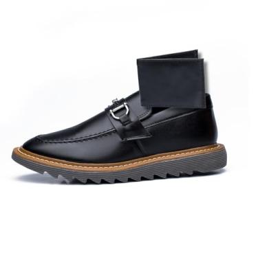 Imagem de Sapato Social Masculino com Carteira, Mocassim Oxford em Couro Sintético, Marrom e Preto, Sola Tratorada, Estilo Casual Moderno (Preto Cinza, BR, Adulto, Numérico, 38)
