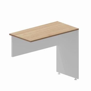 Imagem de Mesa Tampo Auxiliar 90cm X 74cm para Escritório com Pé Lateral em Painel Corporate Carvalho Treviso / Branco