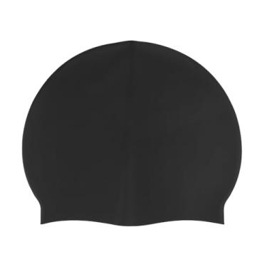 Imagem de Touca Natação Adulto, Kit de Natacao com Touca Silicone e Oculos para Jovens e Adultos para Verão, Praia Ou Piscina(APENAS A TOUCA PRETA)