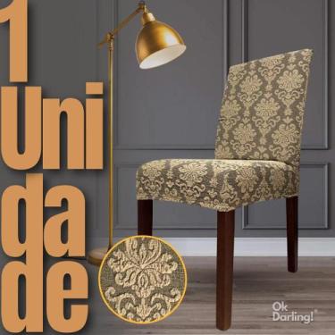 Imagem de Capa de Cadeira Linha Premium Imperial Romana - Marrom/Areia - OK Darl