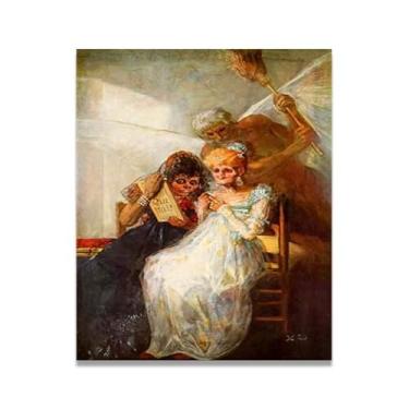 Imagem de LKXGRRSFG Time Of The Old WomenFrancisco De Goya Impressão em tela romântica espanhola - Obra-prima do influente pintor romântico 50 x 75 cm sem moldura