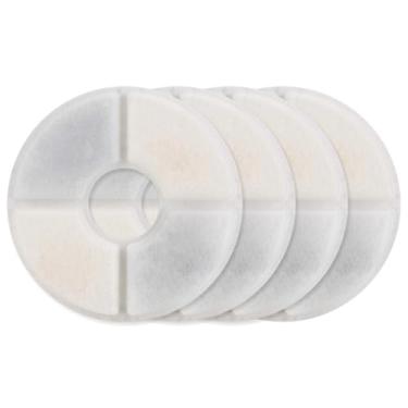 Imagem de Kit com 4 Filtros Refil Redondos para Fonte Bebedouro de Gatos e Cães – Carvão Ativado e Resina