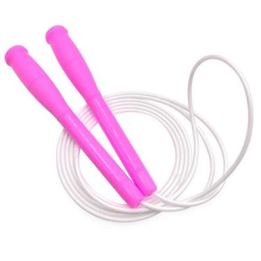 Imagem de FEELCAT Corda de pular para crianças e adultos, cordas de TPU de 4 mm para corda de pular rápida, embaixo dupla, alças longas e sem emaranhados, corda de pular leve ajustável de 2 m para escola