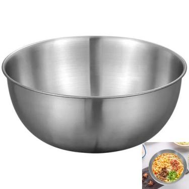 Imagem de Tigela Inox Bowl Bacia Cumbuca Receita Preparo Salada Fruta Residencia