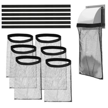 Imagem de 6 peças coletor de fiapos de ventilação para secador, armadilha de fiapos de ventilação para secador, saco coletor de fiapos para ventilação de secadora ao ar livre