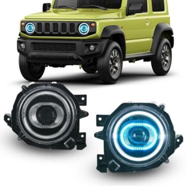 Imagem de Lâmpada esquerda direita LED luz diurna frontal LED conjunto de farol lâmpada de canto ampla compatível com Jimny 2015-2022 (luz branca)