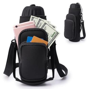 Imagem de Bolsa de transporte para garrafa de água, bolsa isolada para garrafa de água Stanley IceFlow Owala 16/24/32/1,134 g, suporte de garrafa de água com alças de mão, 2 bolsos para viagens, caminhadas