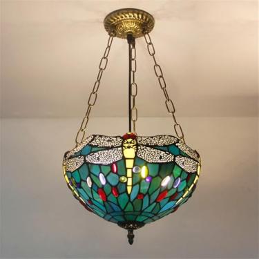 Imagem de Luminária pendente contemporânea de vidro colorido com LED, estilo americano luxuoso e criativo, para sala de estar, restaurante, quarto, hotel, casa de campo, corredor, café, bar ou escada