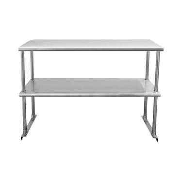 Imagem de Profeeshaw Prateleira de aço inoxidável para preparação e mesa de trabalho 30,5 x 76,2 cm NSF prateleira dupla ajustável comercial 2 níveis para restaurante, bar, despensa, cozinha e garagem