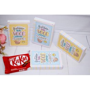 Imagem de Lembrancinha para Clientes - kit com 10 Caixinhas para Chocolate Kit Kat - Pegue e Monte