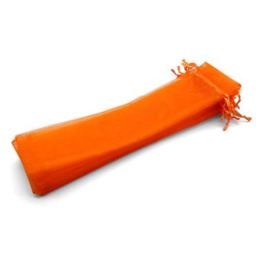 Imagem de OLILLY 50 sacos de organza laranja – Tamanho 10 × 6 cm – Perfeito para itens longos (ventiladores, canetas, etc.)