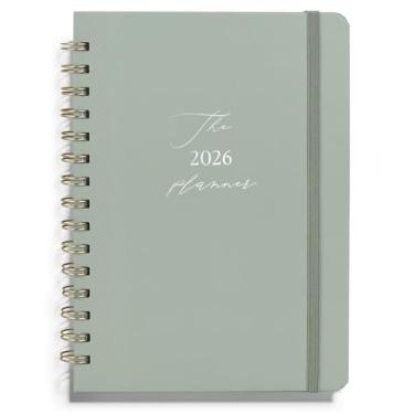 Imagem de Agenda 2026 – Agenda semanal e mensal, janeiro de 2026 a dezembro de 2026, capa dura, agenda agenda 2026 com abas, estética, perfeita para escritório, casa, material escolar (verde sálvia, A5 (janeiro