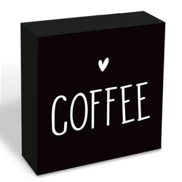 Imagem de Decoração de placa de café, decoração de cafés modernos e chiques para estação de café, decoração de mesa de fazenda para cozinha doméstica, sala de estar, placas e placas decorativas, sinais de caixa