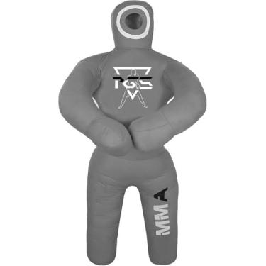 Imagem de PGS Saco de pancadas para crianças de Jiu-Jitsu Brasileiro BJJ Wrestling Punching Bag MMA Brazilian Jiu Jitsu Judo Karate arremesso boxe manequins para prática não preenchido (cinza, 101.6 cm (100 cm