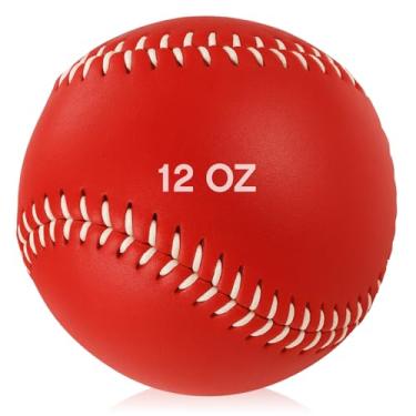 Imagem de Arrowbash Bolas de softball com peso de 340 g para treinamento e treino de arremesso (vermelha)