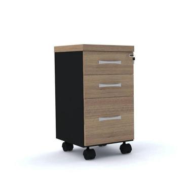 Imagem de Gaveteiro Volante 3 Gavetas Com Chaves Pe40 Em Mdp Noce Naturalle